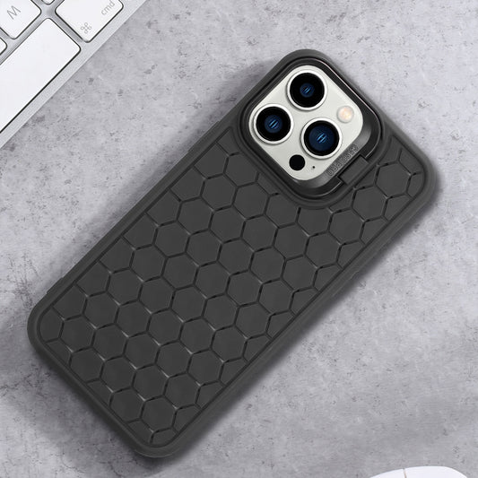 Honeycomb Radiating Lens Holder TPU Phone Case, For iPhone 15 Pro, For iPhone 15 Plus, For iPhone 15, For iPhone 14 Plus, For iPhone 14