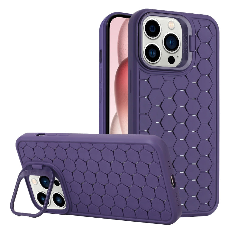 Honeycomb Radiating Lens Holder TPU Phone Case, For iPhone 15 Pro, For iPhone 15 Plus, For iPhone 15, For iPhone 14 Plus, For iPhone 14