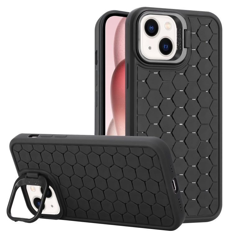 Honeycomb Radiating Lens Holder TPU Phone Case, For iPhone 15 Pro, For iPhone 15 Plus, For iPhone 15, For iPhone 14 Plus, For iPhone 14