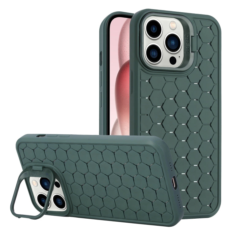 Honeycomb Radiating Lens Holder TPU Phone Case, For iPhone 14 Pro, For iPhone 14 Pro Max, For iPhone 13 Pro Max, For iPhone 13 Pro, For iPhone 13