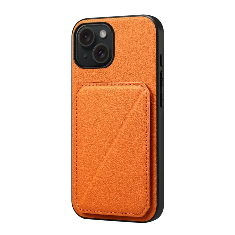 D04 Calf Texture Dual Card Slot Holder Phone Case, For iPhone 15, For iPhone 14 Plus, For iPhone 14, For iPhone 14 Pro, For iPhone 14 Pro Max, For iPhone 13 Pro Max, For iPhone 13 Pro, For iPhone 13