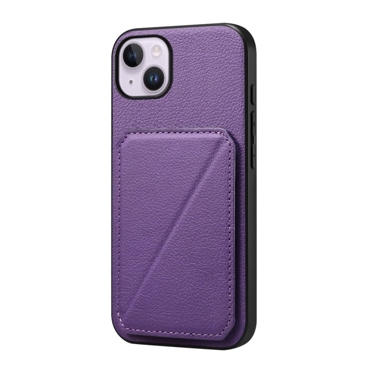 D04 Calf Texture Dual Card Slot Holder Phone Case, For iPhone 15, For iPhone 14 Plus, For iPhone 14, For iPhone 14 Pro, For iPhone 14 Pro Max, For iPhone 13 Pro Max, For iPhone 13 Pro, For iPhone 13