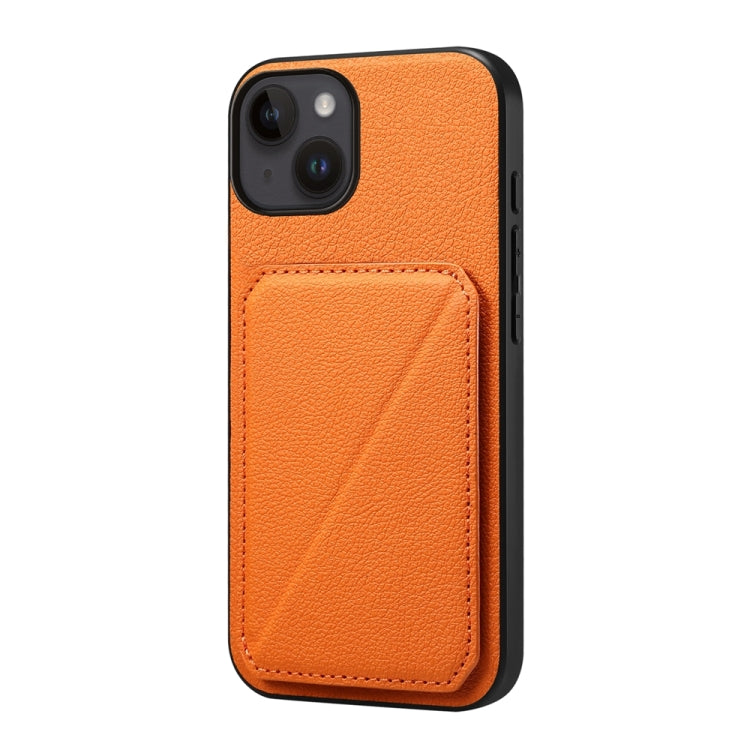 D04 Calf Texture Dual Card Slot Holder Phone Case, For iPhone 15, For iPhone 14 Plus, For iPhone 14, For iPhone 14 Pro, For iPhone 14 Pro Max, For iPhone 13 Pro Max, For iPhone 13 Pro, For iPhone 13