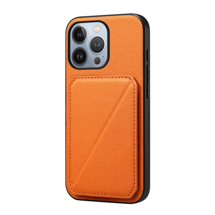 D04 Calf Texture Dual Card Slot Holder Phone Case, For iPhone 15, For iPhone 14 Plus, For iPhone 14, For iPhone 14 Pro, For iPhone 14 Pro Max, For iPhone 13 Pro Max, For iPhone 13 Pro, For iPhone 13