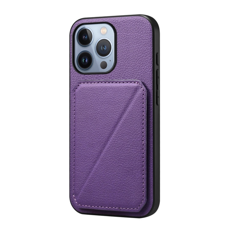 D04 Calf Texture Dual Card Slot Holder Phone Case, For iPhone 15, For iPhone 14 Plus, For iPhone 14, For iPhone 14 Pro, For iPhone 14 Pro Max, For iPhone 13 Pro Max, For iPhone 13 Pro, For iPhone 13