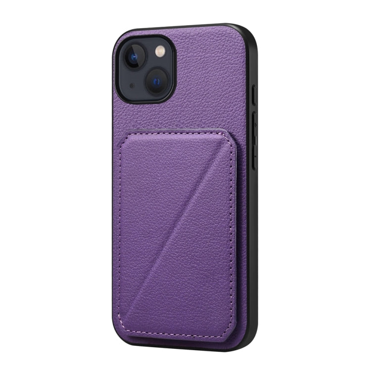 D04 Calf Texture Dual Card Slot Holder Phone Case, For iPhone 15, For iPhone 14 Plus, For iPhone 14, For iPhone 14 Pro, For iPhone 14 Pro Max, For iPhone 13 Pro Max, For iPhone 13 Pro, For iPhone 13