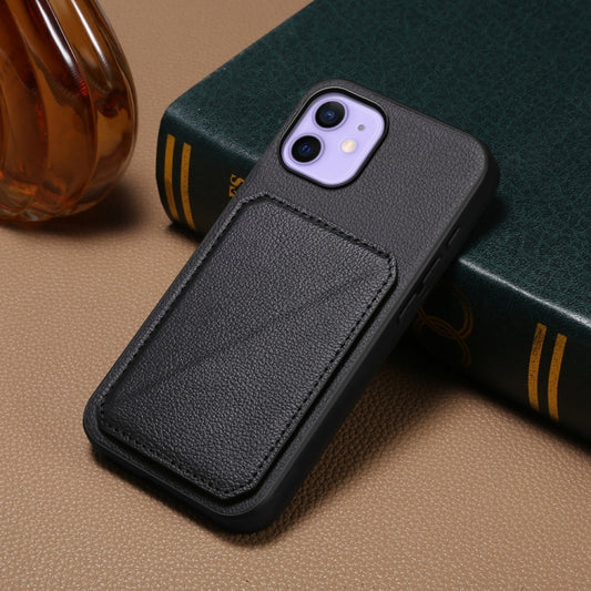 D04 Calf Texture Dual Card Slot Holder Phone Case, For iPhone 12, For iPhone 12 Pro Max, For iPhone 12 Pro, For iPhone 11 Pro Max, For iPhone 11, For iPhone 11 Pro, For iPhone X / XS, For iPhone XR