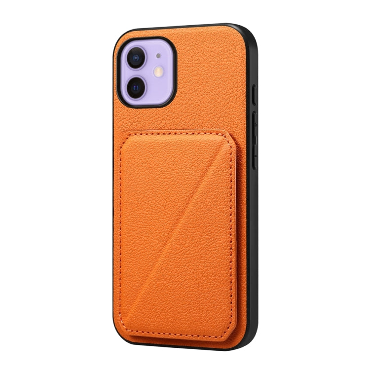 D04 Calf Texture Dual Card Slot Holder Phone Case, For iPhone 12, For iPhone 12 Pro Max, For iPhone 12 Pro, For iPhone 11 Pro Max, For iPhone 11, For iPhone 11 Pro, For iPhone X / XS, For iPhone XR