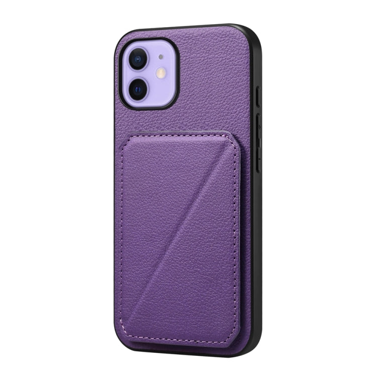 D04 Calf Texture Dual Card Slot Holder Phone Case, For iPhone 12, For iPhone 12 Pro Max, For iPhone 12 Pro, For iPhone 11 Pro Max, For iPhone 11, For iPhone 11 Pro, For iPhone X / XS, For iPhone XR