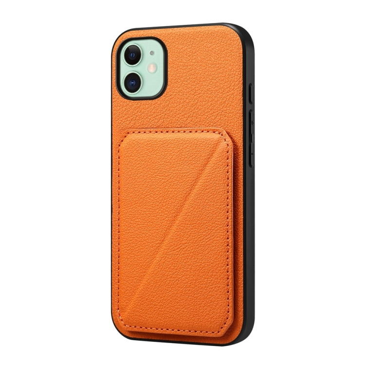 D04 Calf Texture Dual Card Slot Holder Phone Case, For iPhone 12, For iPhone 12 Pro Max, For iPhone 12 Pro, For iPhone 11 Pro Max, For iPhone 11, For iPhone 11 Pro, For iPhone X / XS, For iPhone XR