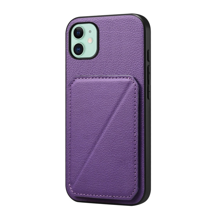 D04 Calf Texture Dual Card Slot Holder Phone Case, For iPhone 12, For iPhone 12 Pro Max, For iPhone 12 Pro, For iPhone 11 Pro Max, For iPhone 11, For iPhone 11 Pro, For iPhone X / XS, For iPhone XR