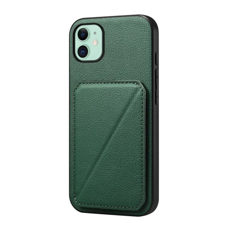 D04 Calf Texture Dual Card Slot Holder Phone Case, For iPhone 12, For iPhone 12 Pro Max, For iPhone 12 Pro, For iPhone 11 Pro Max, For iPhone 11, For iPhone 11 Pro, For iPhone X / XS, For iPhone XR