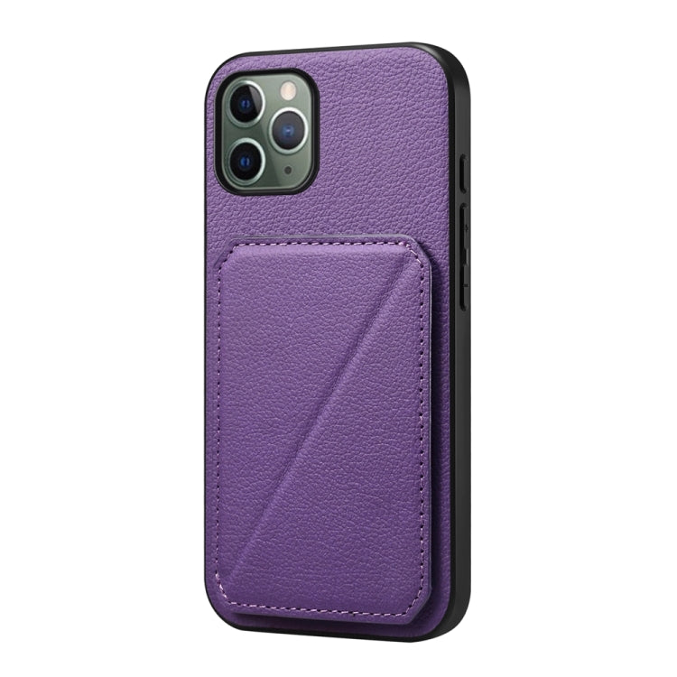 D04 Calf Texture Dual Card Slot Holder Phone Case, For iPhone 12, For iPhone 12 Pro Max, For iPhone 12 Pro, For iPhone 11 Pro Max, For iPhone 11, For iPhone 11 Pro, For iPhone X / XS, For iPhone XR