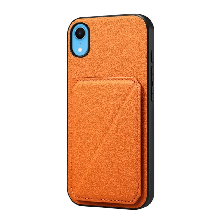 D04 Calf Texture Dual Card Slot Holder Phone Case, For iPhone 12, For iPhone 12 Pro Max, For iPhone 12 Pro, For iPhone 11 Pro Max, For iPhone 11, For iPhone 11 Pro, For iPhone X / XS, For iPhone XR