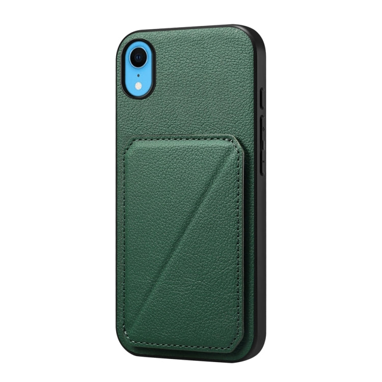 D04 Calf Texture Dual Card Slot Holder Phone Case, For iPhone 12, For iPhone 12 Pro Max, For iPhone 12 Pro, For iPhone 11 Pro Max, For iPhone 11, For iPhone 11 Pro, For iPhone X / XS, For iPhone XR