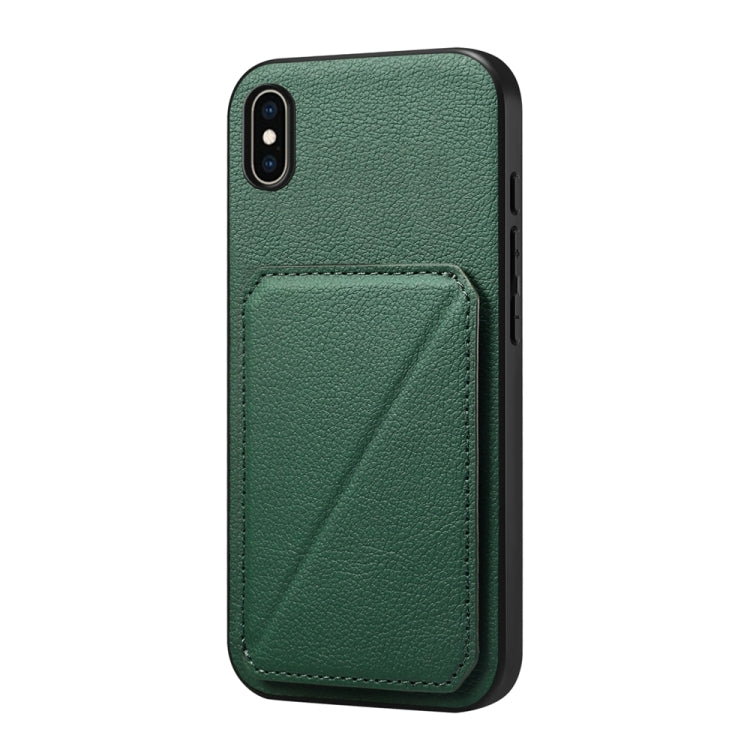 D04 Calf Texture Dual Card Slot Holder Phone Case, For iPhone XS Max, For iPhone 7 Plus / 8 Plus