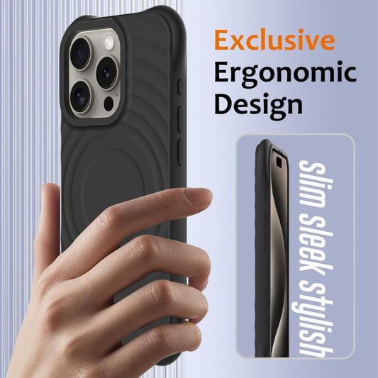 Wave Texture MagSafe Magnetic Liquid Silicone Phone Case, For iPhone 15 Pro Max, For iPhone 15 Pro, For iPhone 15 Plus, For iPhone 15, For iPhone 14 Plus