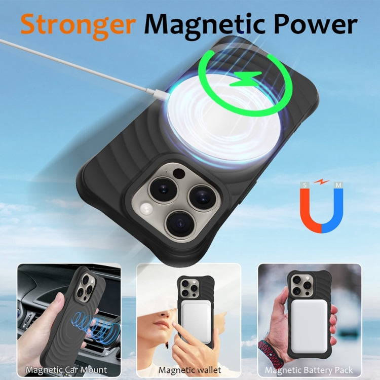 Wave Texture MagSafe Magnetic Liquid Silicone Phone Case, For iPhone 15 Pro Max, For iPhone 15 Pro, For iPhone 15 Plus, For iPhone 15, For iPhone 14 Plus