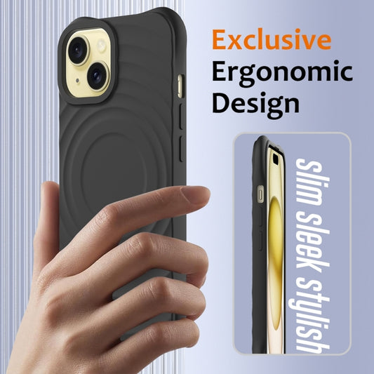 Wave Texture MagSafe Magnetic Liquid Silicone Phone Case, For iPhone 14, For iPhone 14 Pro, For iPhone 14 Pro Max, For iPhone 13 Pro Max, For iPhone 13 Pro