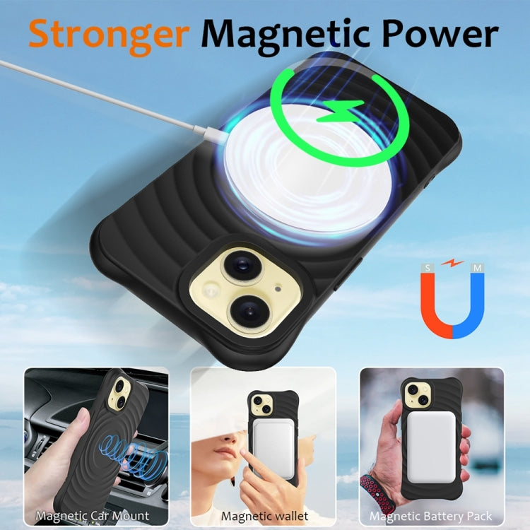 Wave Texture MagSafe Magnetic Liquid Silicone Phone Case, For iPhone 13, For iPhone 13 mini, For iPhone 12, For iPhone 12 Pro Max, For iPhone 12 Pro