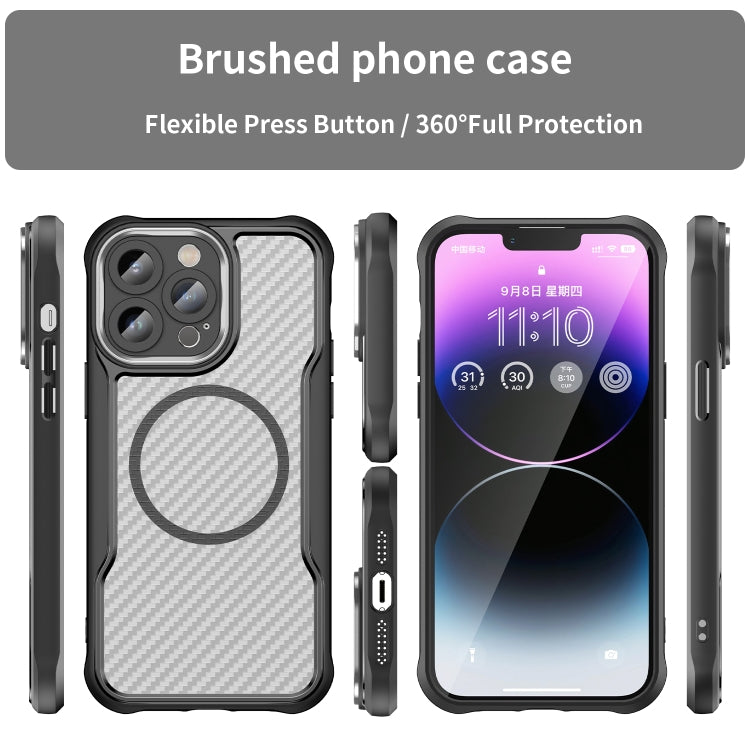 Carbon Fiber Texture MagSafe Translucent Phone Case, For iPhone 15, For iPhone 14 / 13, For iPhone 14 Pro, For iPhone 14 Pro Max, For iPhone 13 Pro Max, For iPhone 13 Pro, For iPhone 12, For iPhone 12 Pro Max