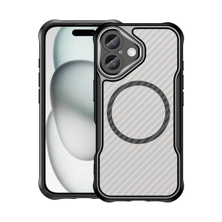 Carbon Fiber Texture MagSafe Translucent Phone Case, For iPhone 16 Pro Max, For iPhone 16 Pro, For iPhone 16 Plus, For iPhone 16, iPhone 16e, For iPhone 15 Pro Max, For iPhone 15 Pro, For iPhone 15 Plus / 14 Plus