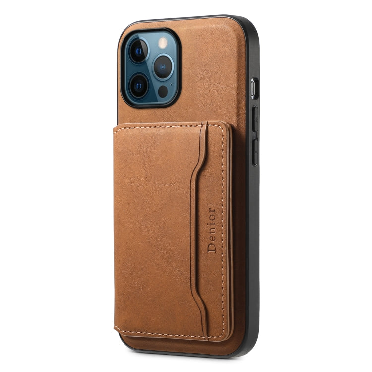 Denior D13 Retro Texture Leather MagSafe Card Bag Phone Case, For iPhone 14 Pro, For iPhone 14 Pro Max, For iPhone 13 Pro Max, For iPhone 13 Pro, For iPhone 12, For iPhone 12 Pro Max, For iPhone 12 Pro