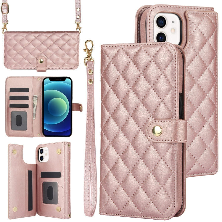 Crossbody Multifunction Rhombic Leather Phone Case, For iPhone 11, For iPhone 11 Pro, For iPhone X / XS, For iPhone XR