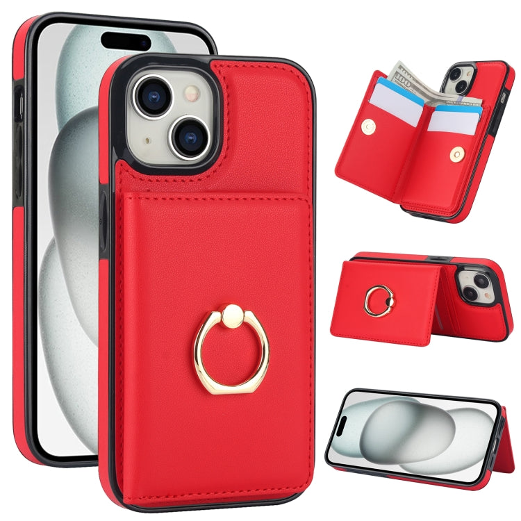 RFID Anti-theft Card Ring Holder Phone Case, For iPhone 15 Pro Max, For iPhone 15 Pro, For iPhone 15 Plus, For iPhone 15