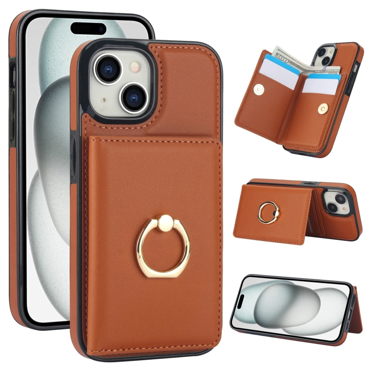 RFID Anti-theft Card Ring Holder Phone Case, For iPhone 15 Pro Max, For iPhone 15 Pro, For iPhone 15 Plus, For iPhone 15