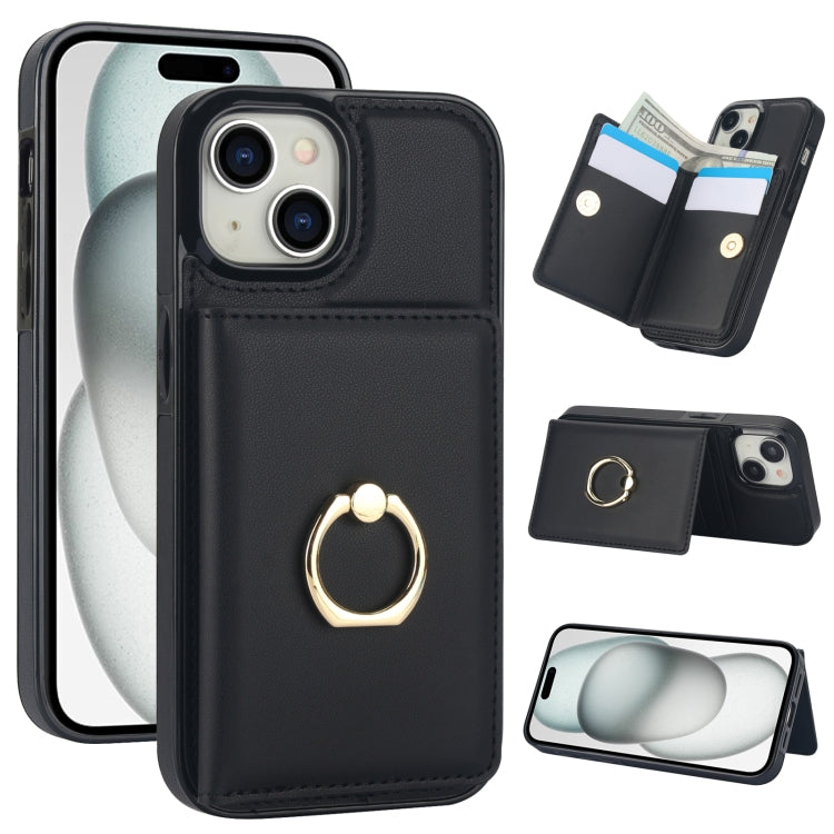 RFID Anti-theft Card Ring Holder Phone Case, For iPhone 15 Pro Max, For iPhone 15 Pro, For iPhone 15 Plus, For iPhone 15