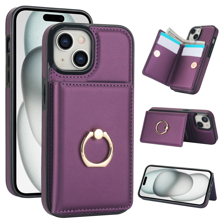 RFID Anti-theft Card Ring Holder Phone Case, For iPhone 15 Pro Max, For iPhone 15 Pro, For iPhone 15 Plus, For iPhone 15