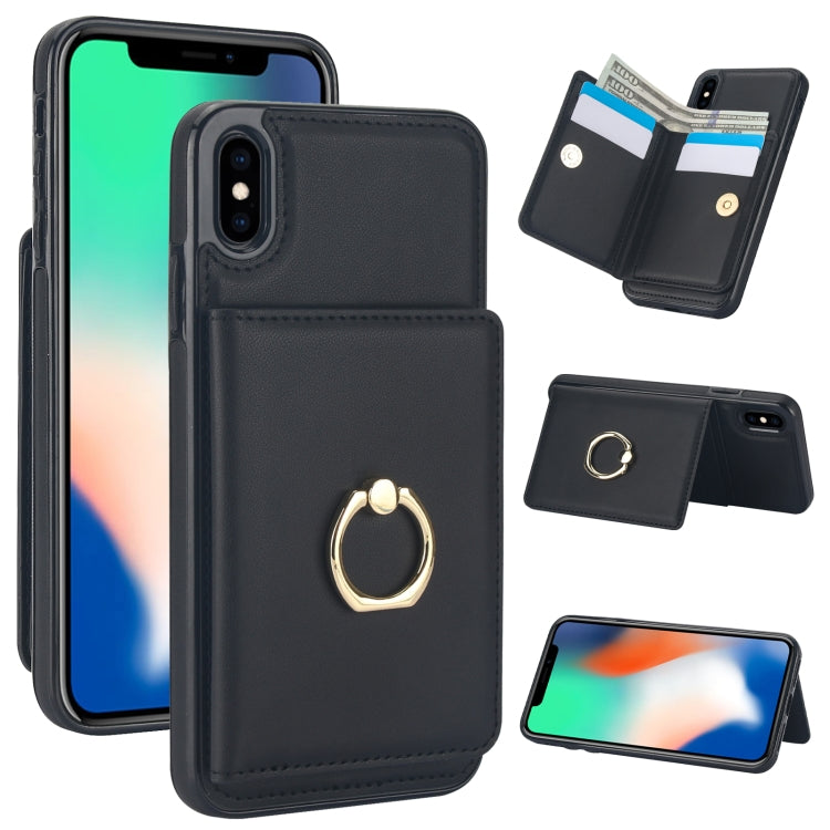 RFID Anti-theft Card Ring Holder Phone Case, For iPhone 11, For iPhone 11 Pro, For iPhone XS / X, For iPhone XR