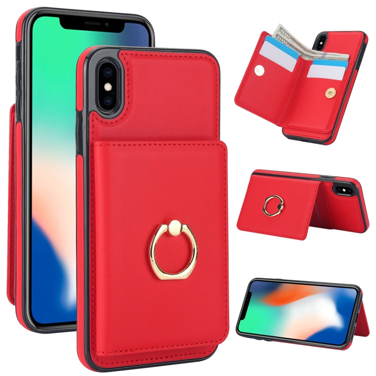 RFID Anti-theft Card Ring Holder Phone Case, For iPhone XS Max, For iPhone 8 Plus / 7 Plus