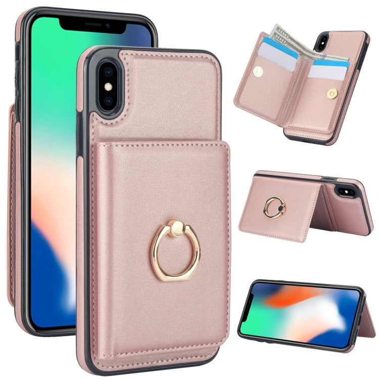 RFID Anti-theft Card Ring Holder Phone Case, For iPhone XS Max, For iPhone 8 Plus / 7 Plus