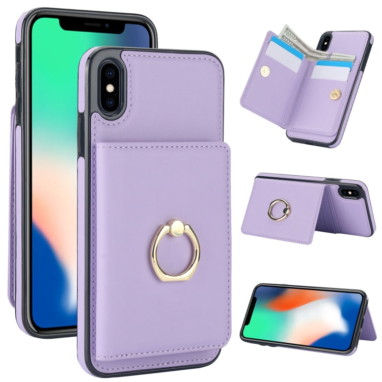 RFID Anti-theft Card Ring Holder Phone Case, For iPhone XS Max, For iPhone 8 Plus / 7 Plus