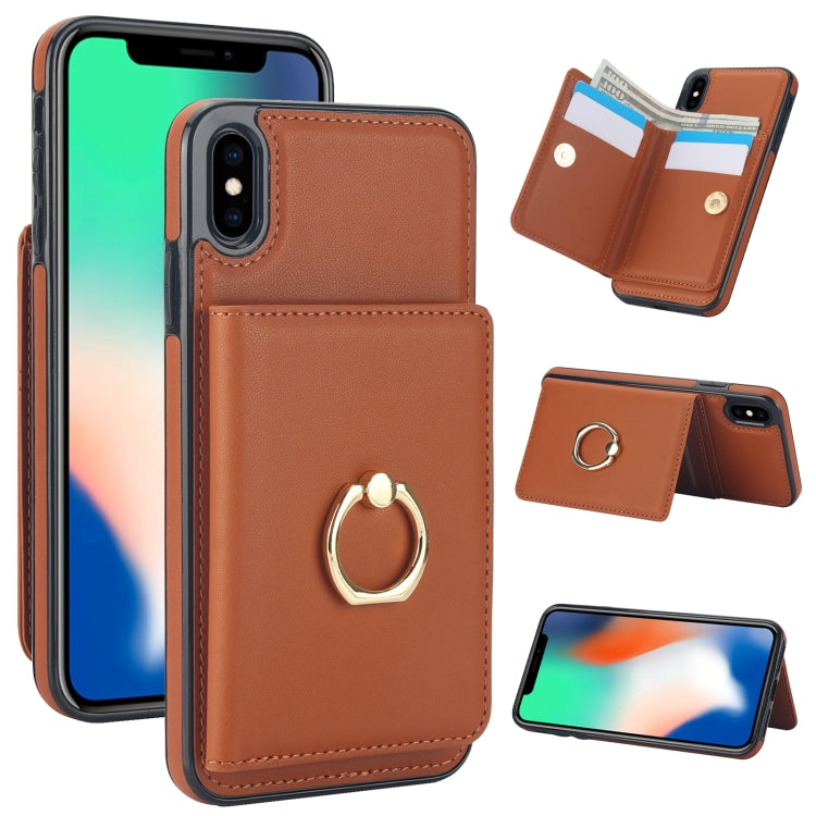 RFID Anti-theft Card Ring Holder Phone Case, For iPhone XS Max, For iPhone 8 Plus / 7 Plus