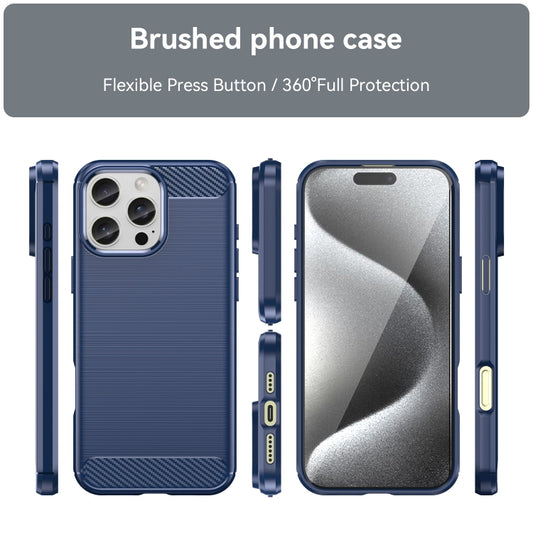 Brushed Texture Carbon Fiber TPU Phone Case, For iPhone 16 Pro Max, For iPhone 16 Pro, For iPhone 16 Plus, For iPhone 16, iPhone 16e