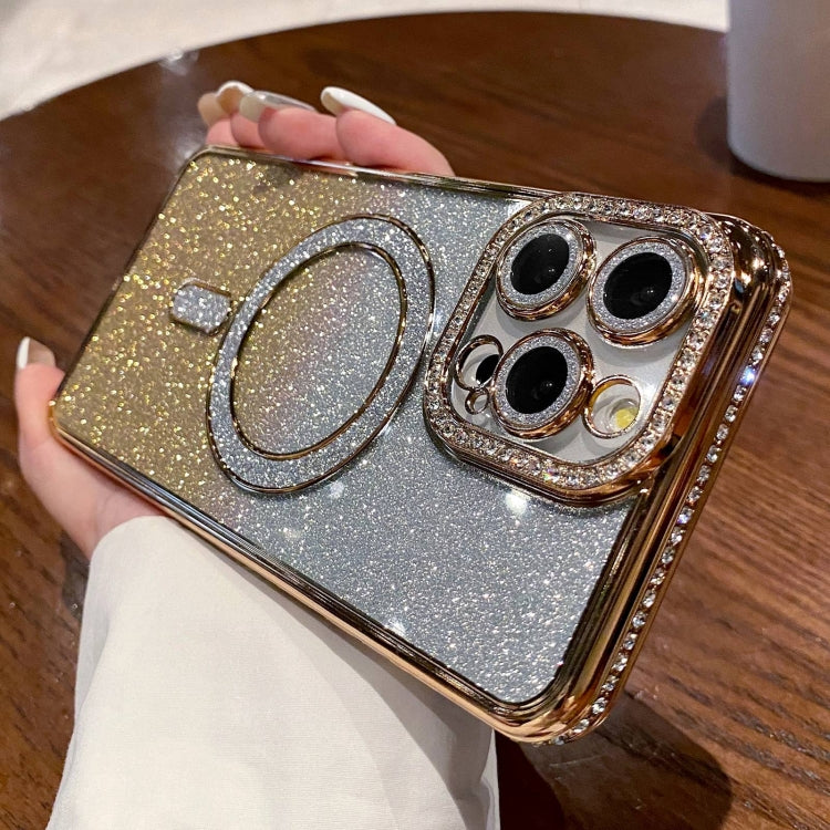 Diamond Gradient Glitter Plated MagSafe Phone Case, For iPhone 15 Pro, For iPhone 15 Plus, For iPhone 15, For iPhone 14 Plus, For iPhone 14