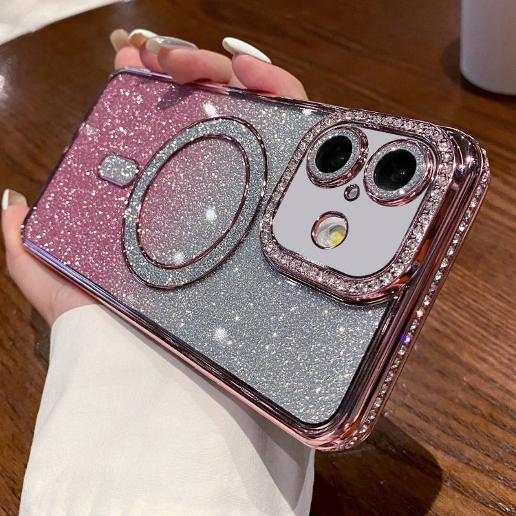 Diamond Gradient Glitter Plated MagSafe Phone Case, For iPhone 16 Pro Max, For iPhone 16 Pro, For iPhone 16 Plus, For iPhone 16, For iPhone 15 Pro Max