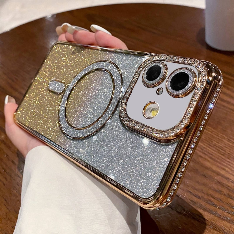 Diamond Gradient Glitter Plated MagSafe Phone Case, For iPhone 16 Pro Max, For iPhone 16 Pro, For iPhone 16 Plus, For iPhone 16, For iPhone 15 Pro Max