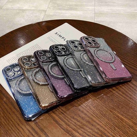 Diamond Gradient Glitter Plated MagSafe Phone Case, For iPhone 12, For iPhone 12 Pro Max, For iPhone 12 Pro, For iPhone 11 Pro Max, For iPhone 11