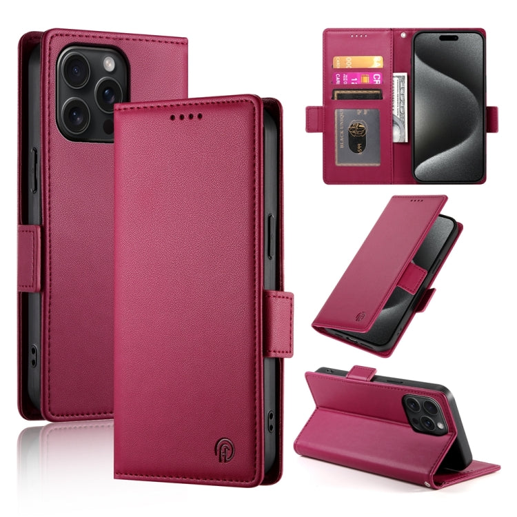 Side Buckle Magnetic Frosted Leather Phone Case, iPhone 16e, For iPhone 15 Pro Max, For iPhone 15 Pro, For iPhone 15 Plus