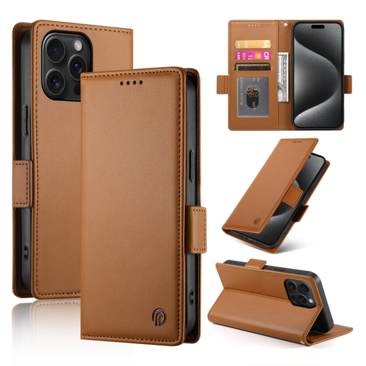 Side Buckle Magnetic Frosted Leather Phone Case, iPhone 16e, For iPhone 15 Pro Max, For iPhone 15 Pro, For iPhone 15 Plus