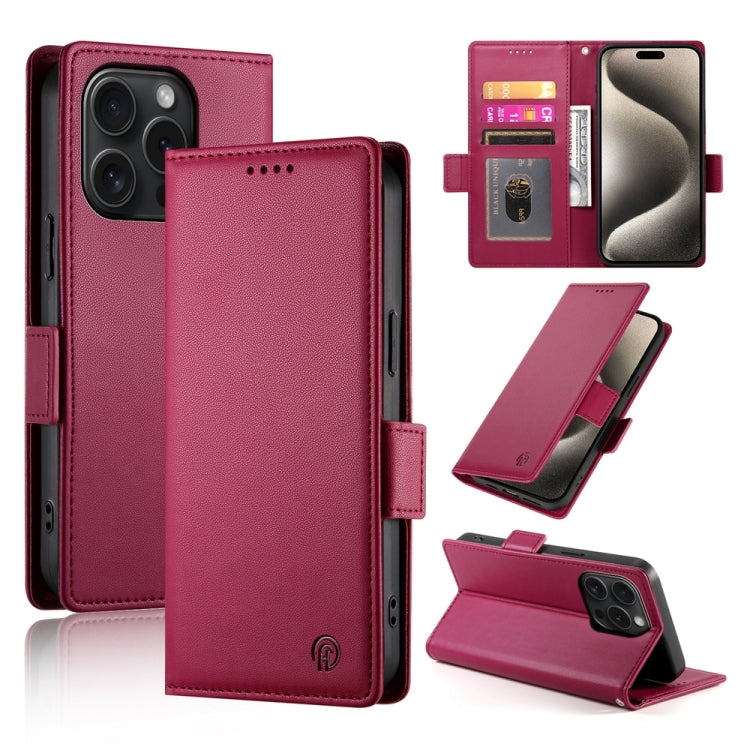 Side Buckle Magnetic Frosted Leather Phone Case, iPhone 16e, For iPhone 15 Pro Max, For iPhone 15 Pro, For iPhone 15 Plus