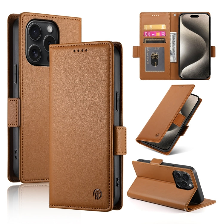 Side Buckle Magnetic Frosted Leather Phone Case, iPhone 16e, For iPhone 15 Pro Max, For iPhone 15 Pro, For iPhone 15 Plus