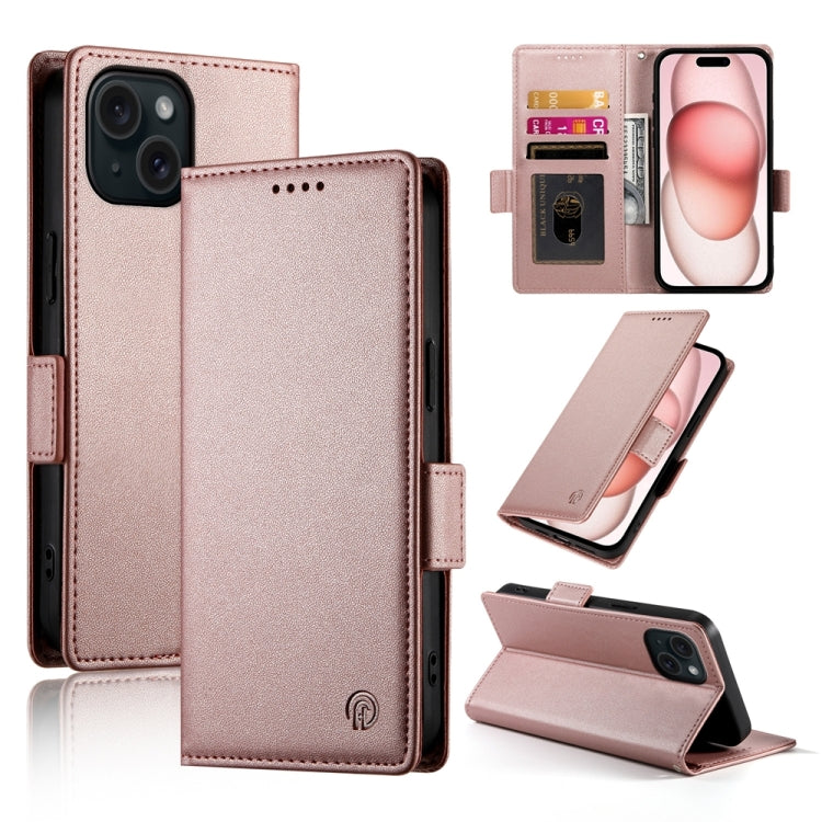 Side Buckle Magnetic Frosted Leather Phone Case, For iPhone 15, For iPhone 14 Plus, For iPhone 14, For iPhone 14 Pro