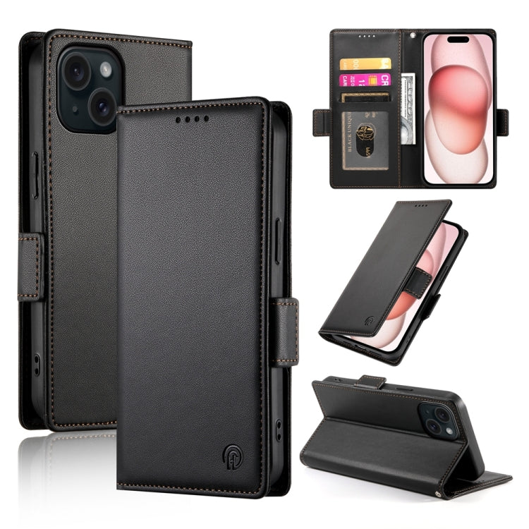 Side Buckle Magnetic Frosted Leather Phone Case, For iPhone 15, For iPhone 14 Plus, For iPhone 14, For iPhone 14 Pro