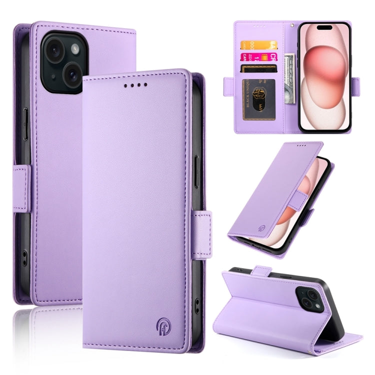 Side Buckle Magnetic Frosted Leather Phone Case, For iPhone 15, For iPhone 14 Plus, For iPhone 14, For iPhone 14 Pro