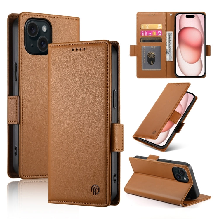 Side Buckle Magnetic Frosted Leather Phone Case, For iPhone 15, For iPhone 14 Plus, For iPhone 14, For iPhone 14 Pro